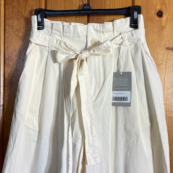 Everlane Cream Trousers with Belt the paper bag organic cotton pants medium - Picture 3 of 13